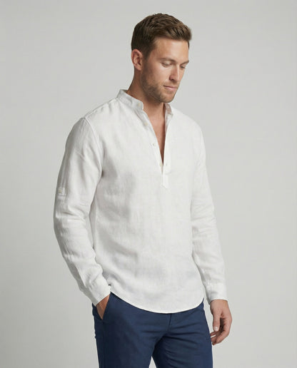 Herren Leinenhemd Sommerlich Leicht Modern - BerlinGlamour