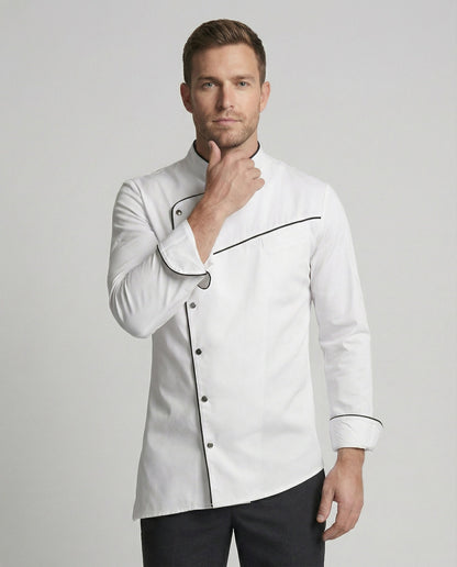 Herren Kochjacke Modern Schwarz Weiss - BerlinGlamour