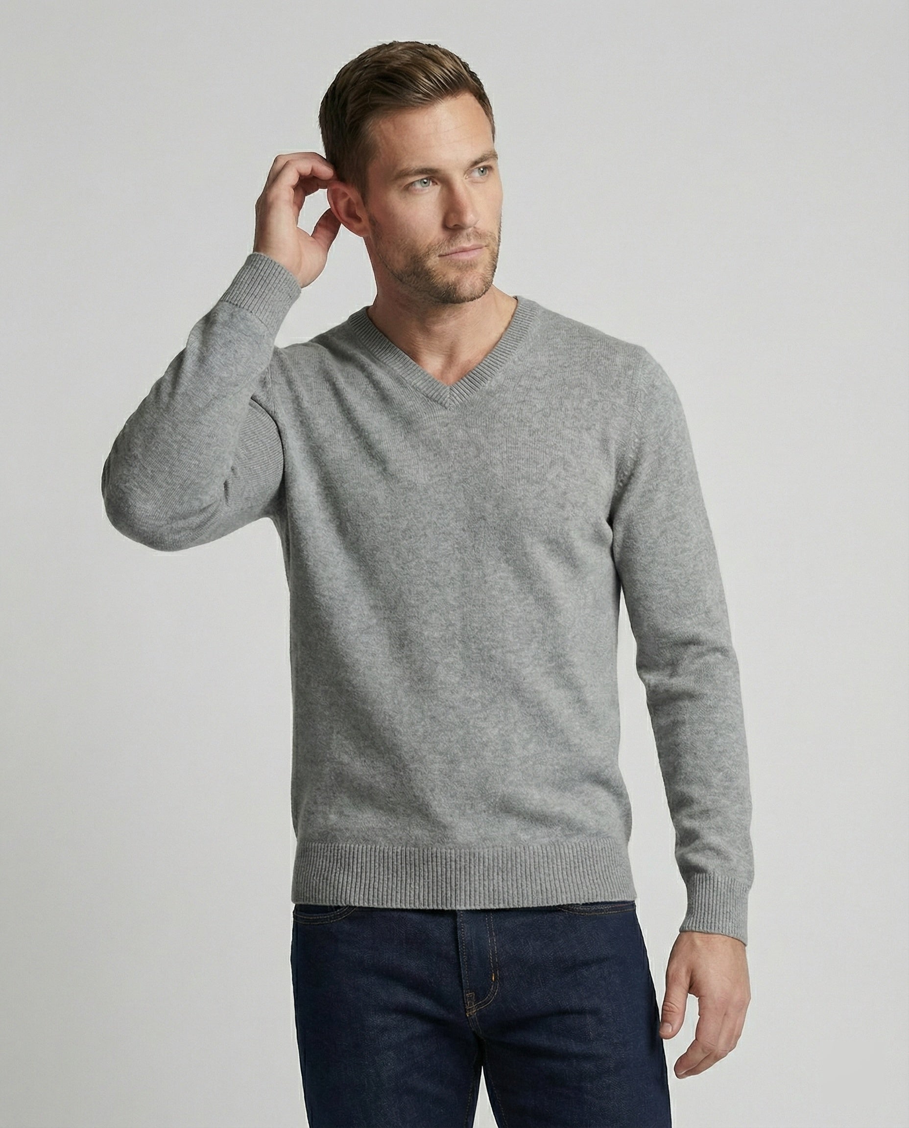 V-Ausschnitt Pullover Damen Baumwoll Weich - BerlinGlamour