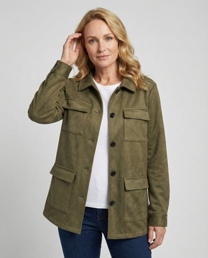 Velourslederjacke Damen Lederjacke Modern