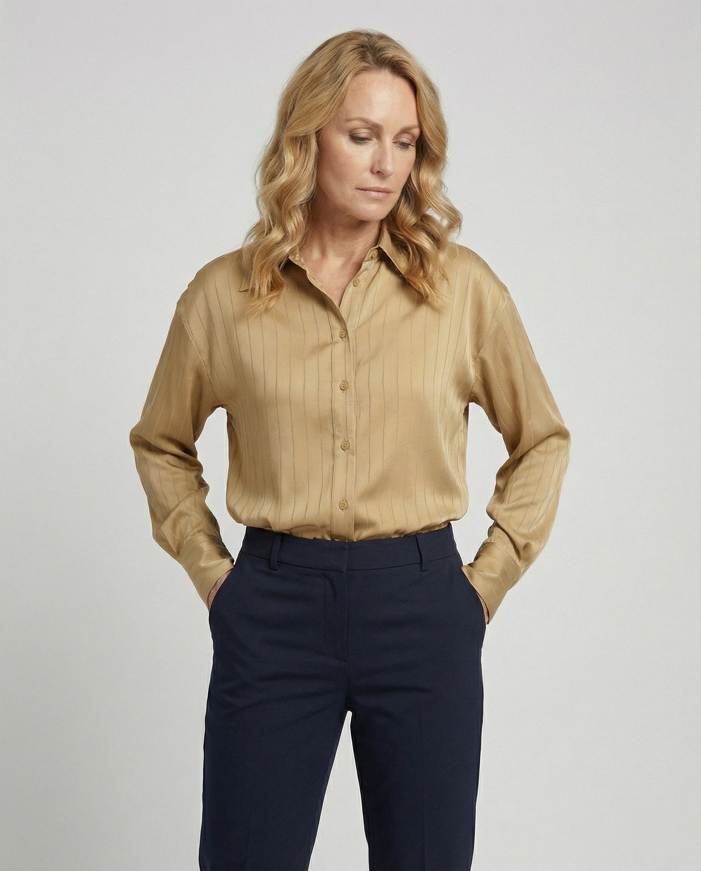 Damen Bluse Streifenmuster Elegant Damenoberteil