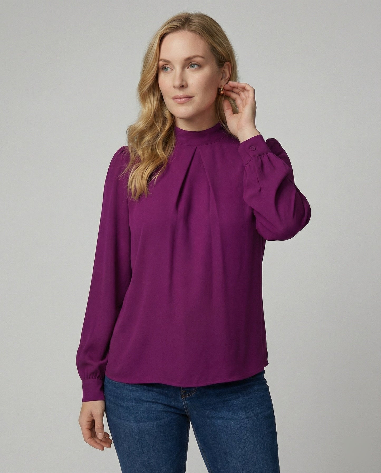 Damen Bluse Elegante Stehkragen Spitze Bluse - BerlinGlamour