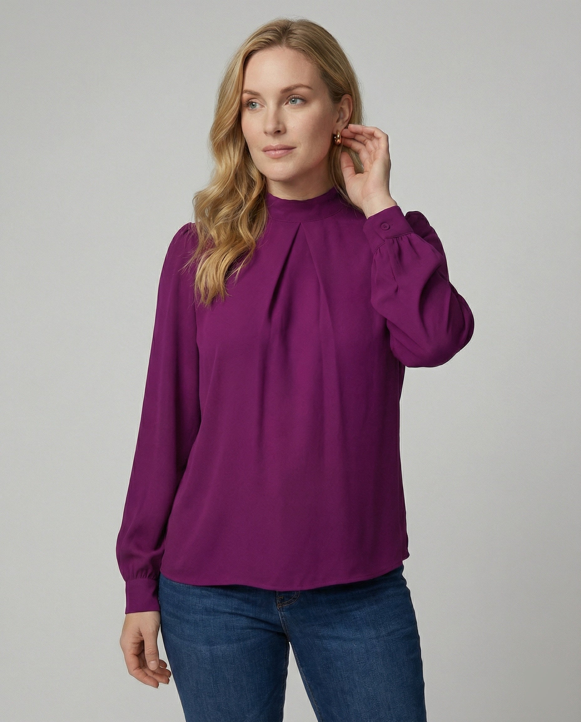 Damen Bluse Elegante Stehkragen Spitze Bluse - BerlinGlamour