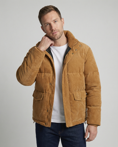 Herren Steppjacke Winter Warm Trendig Cord