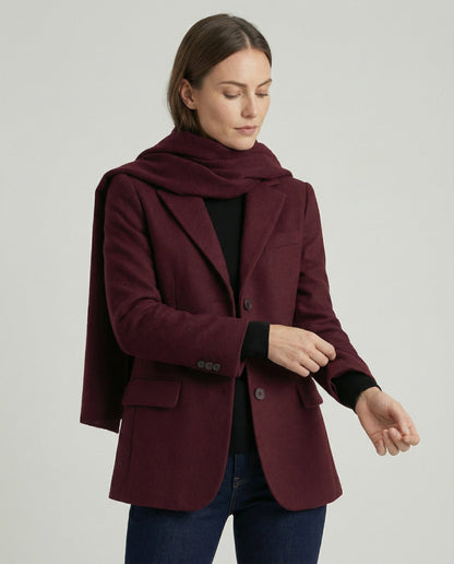 Damen Blazer Jacke Elegante Mit Schal