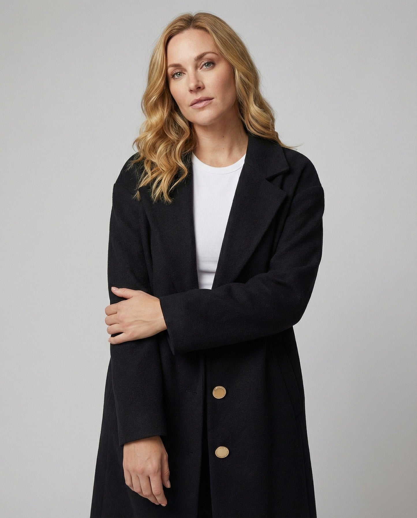 Damen Wollmantel Oversized Elegant mit Knöpfen Winter - BerlinGlamour