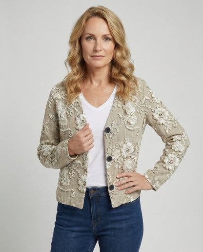 Frauen Cardigan Spitzen Knopfverschluss Romantisch Lässig - BerlinGlamour