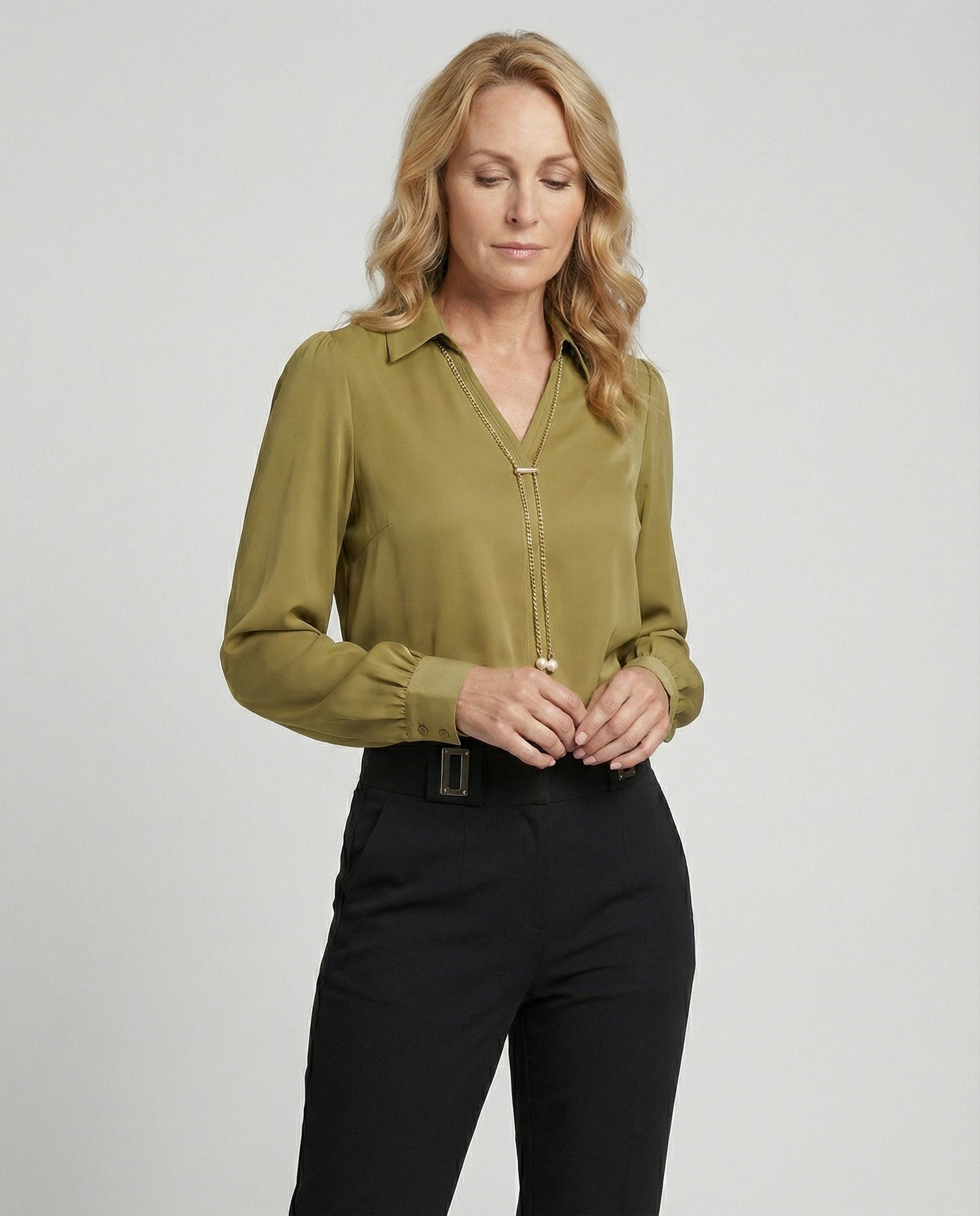 Damen Bluse V-Ausschnitt Modern Elegent