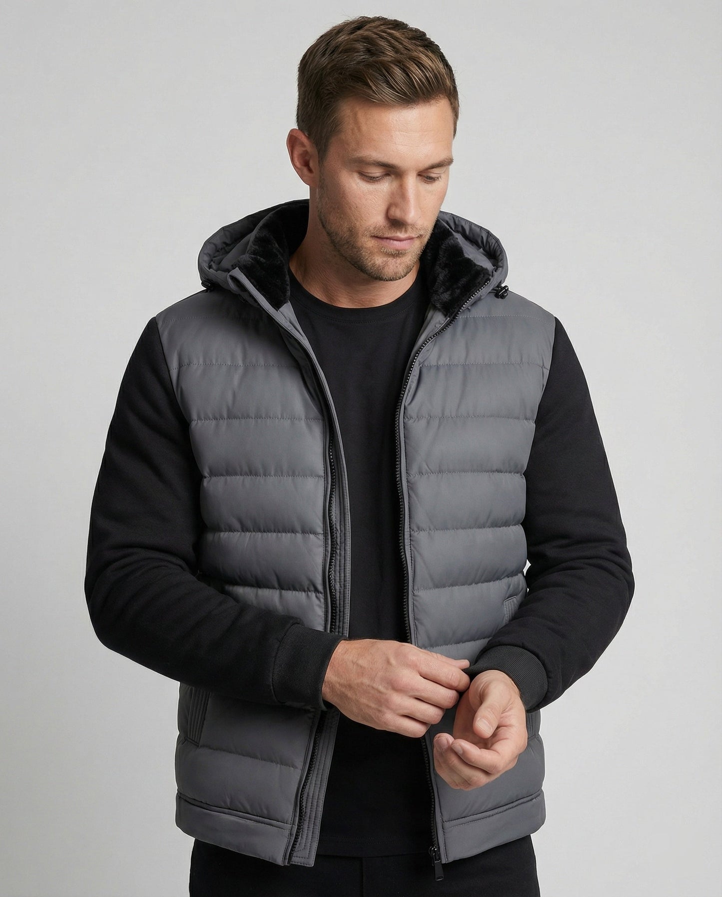 Herrenjacke Warm Kapuzenparka Wasserabweisend