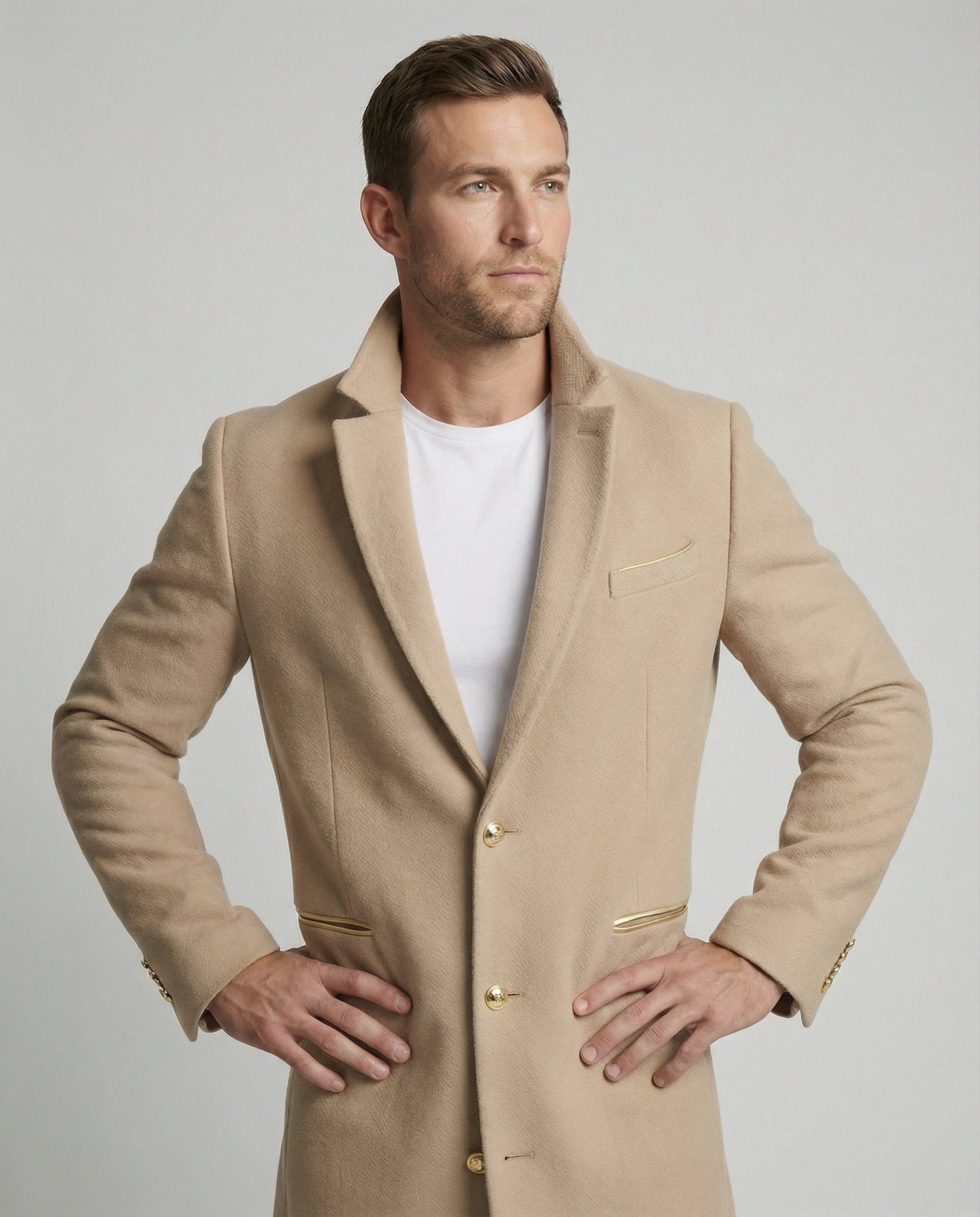Männer Trenchcoat Eleganter Wollmantel Schwarz - BerlinGlamour