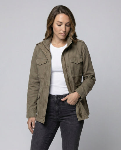Damen Cargojacke Outdoor Modern Schwarz