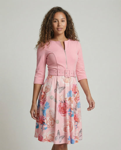 Damen Kleid A-Linie Tailliert Floral Modern