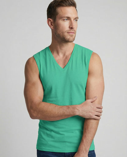 Herren Tanktop Ärmellos Stretch V-Ausschnitt Sportlich