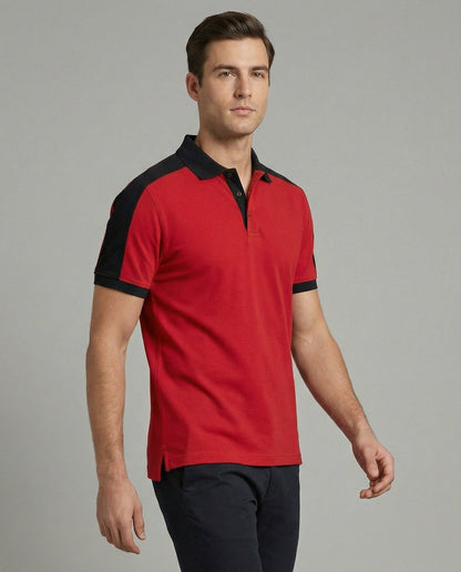 Herren Poloshirt Kontrastkragen Modern Slimfit