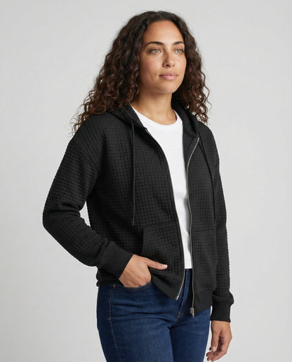Damen Hoodie Zip Up Freizeitjacke Sportlich
