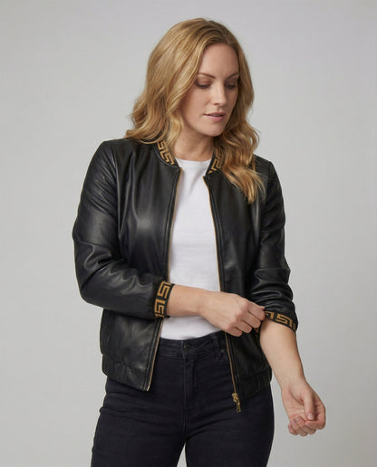 Langarmjacke Geoprint Trendig Damen Jacke - BerlinGlamour