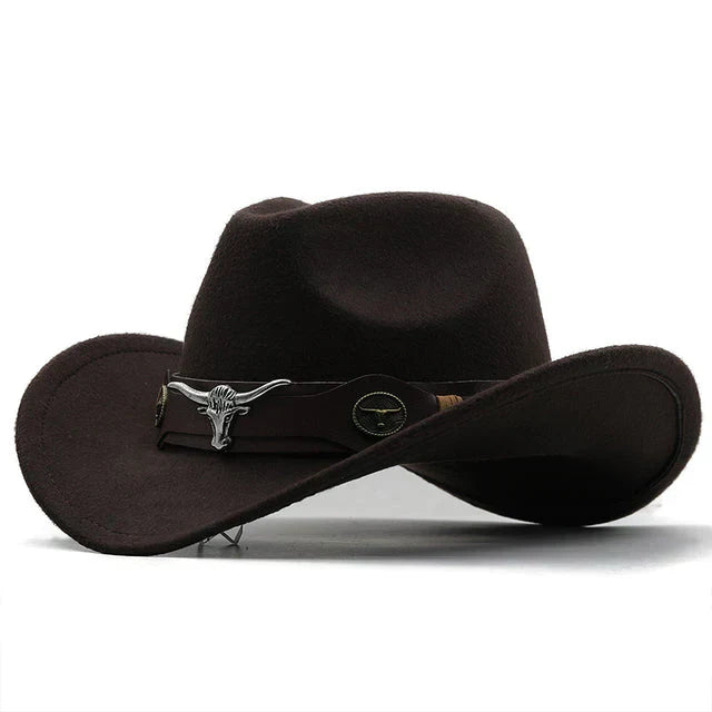 Western Filzhut Stier Schnalle Herren Hut