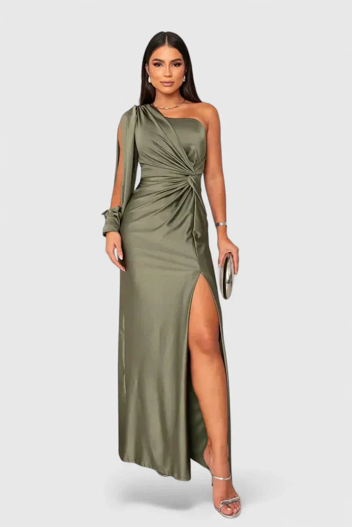 Elegantes Damen Abendkleid Einerschulter Raffung