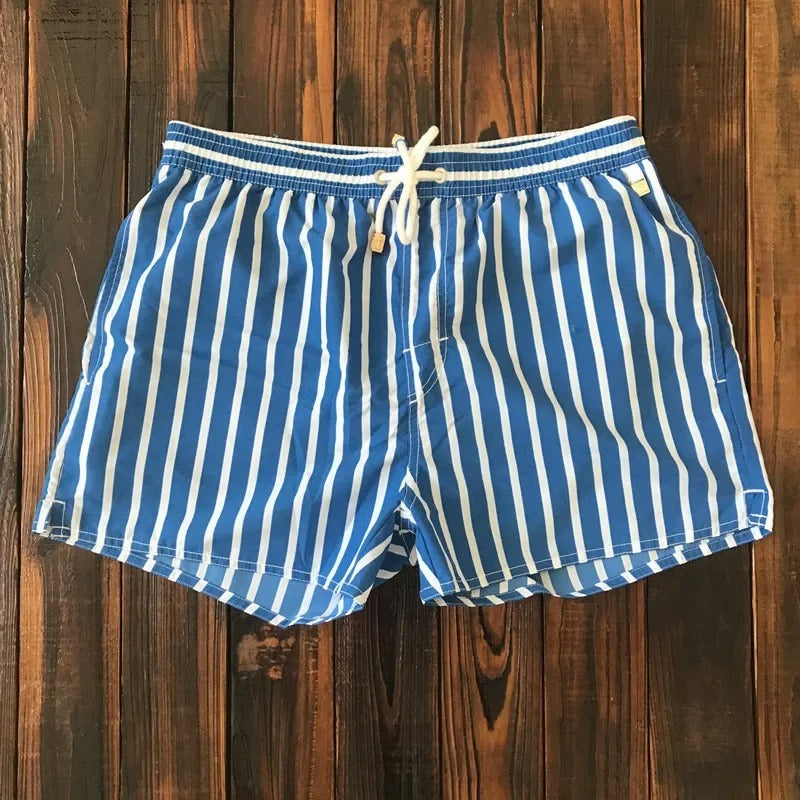 Herren Badeshorts Gestreift Bequem Modisch - BerlinGlamour