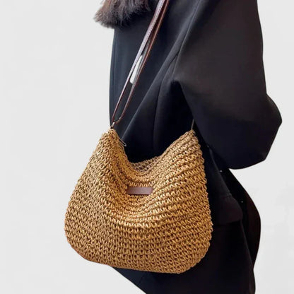 Damen Schultertasche Leder Natürlich Elegант