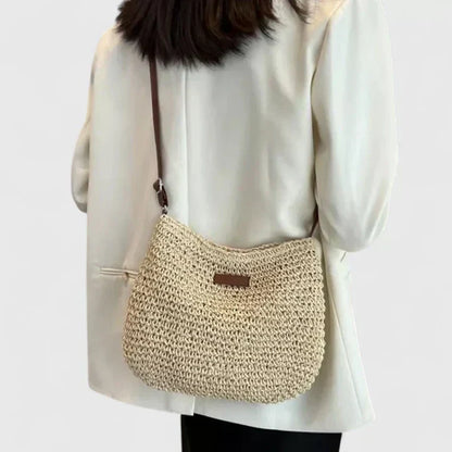 Damen Schultertasche Leder Natürlich Elegант