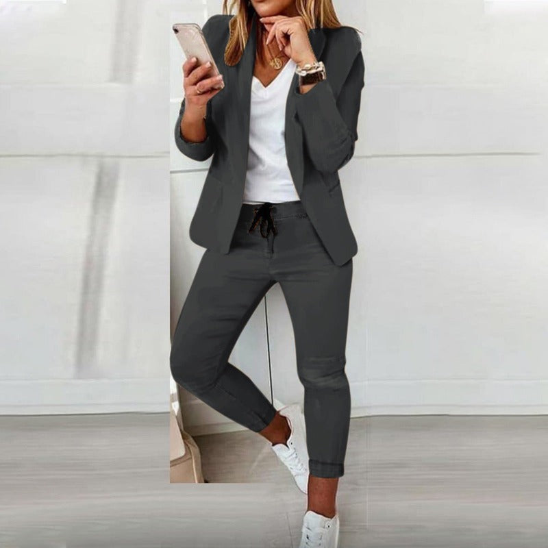 Eleganter Anzug Blazer mit Jogginghose Elastisch Modern