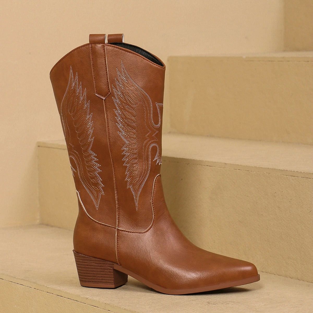 Western Stiefel Bestickt Cowboy Style Leder