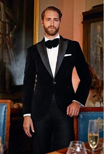 Schmale Samtblazer Herren Modern Slim Fit