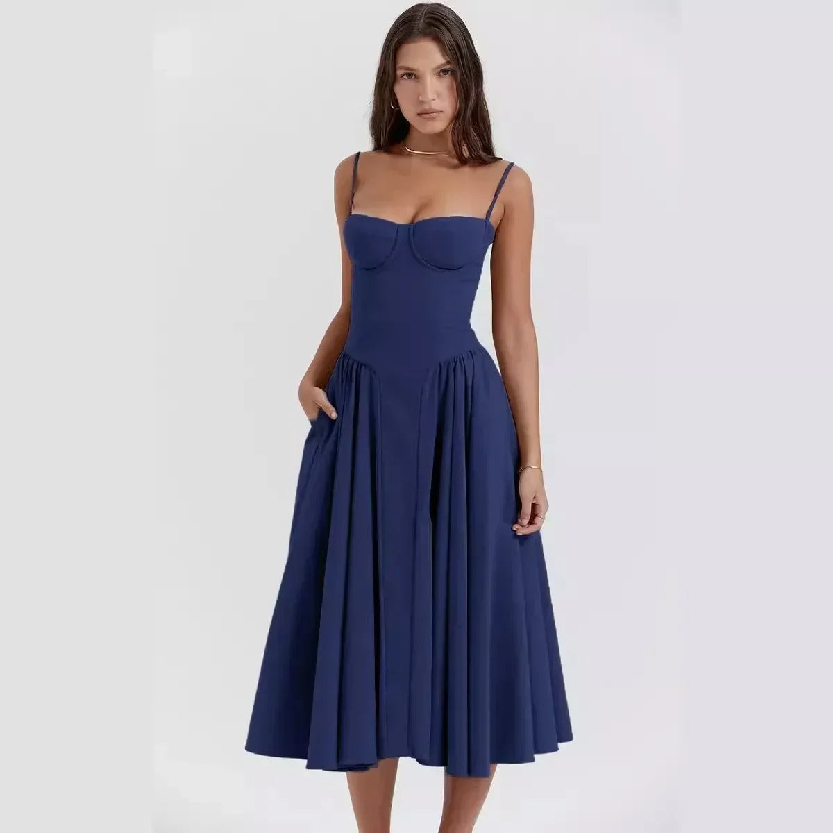 Elegantes Sommerkleid Ärmellos Damenkleid