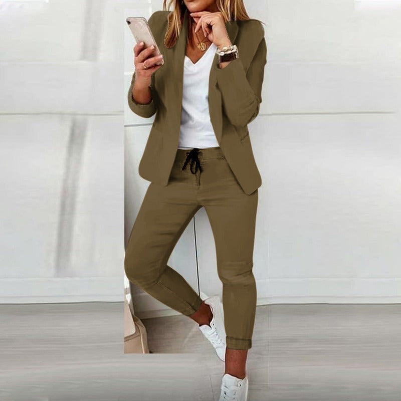 Eleganter Anzug Blazer mit Jogginghose Elastisch Modern