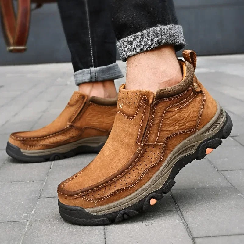 Herren Stiefel Leder Braun Schnürsenkel - BerlinGlamour