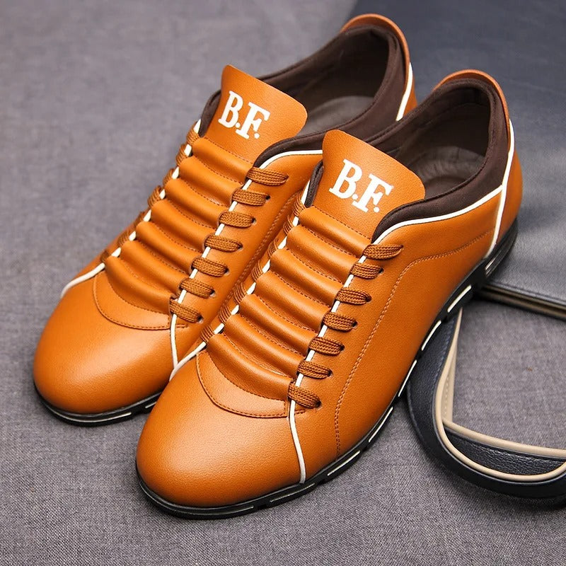 Männer Lederschuhe Robust Schwarz Echtleder