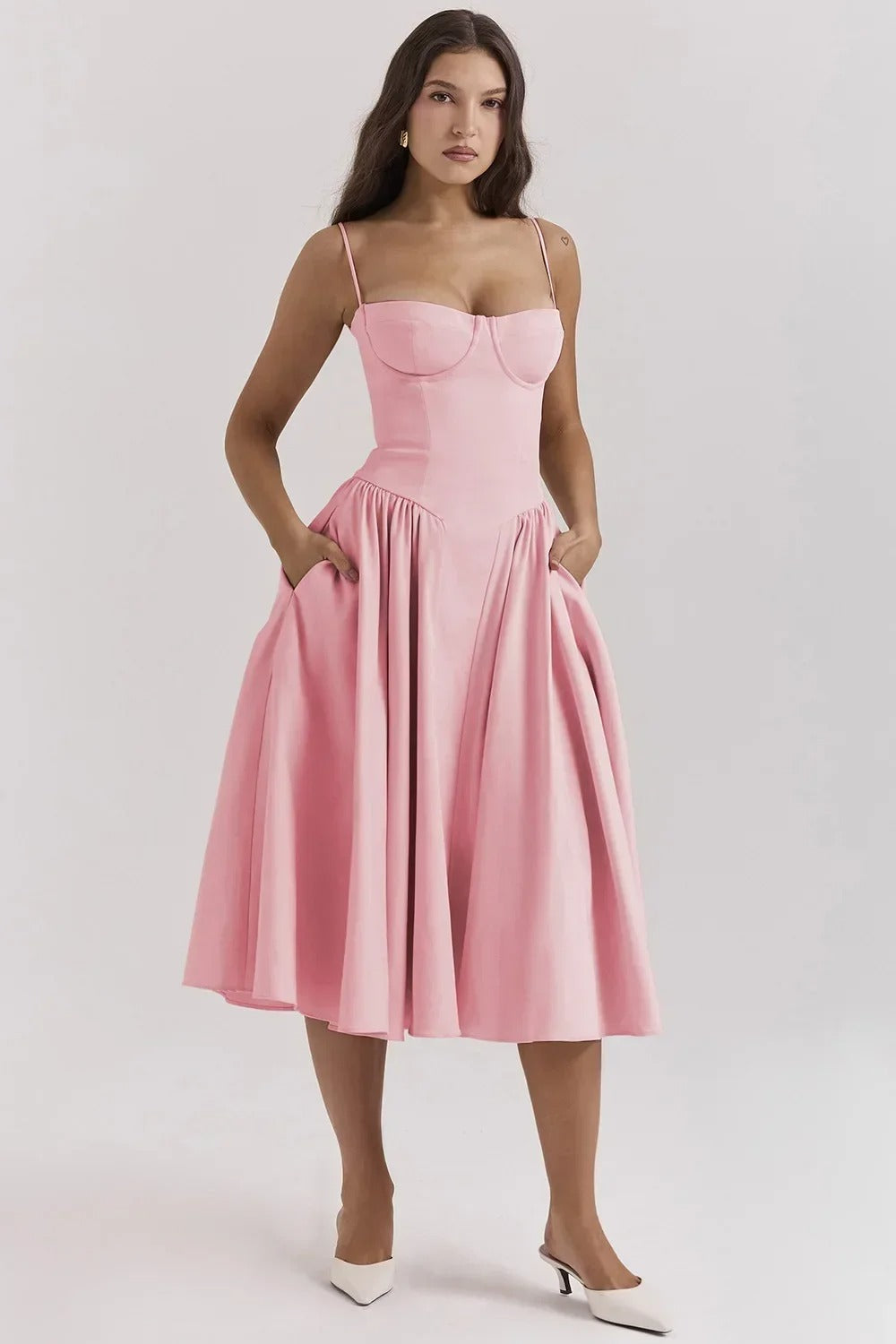 Elegantes Sommerkleid Ärmellos Damenkleid