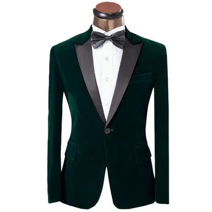 Schmale Samtblazer Herren Modern Slim Fit