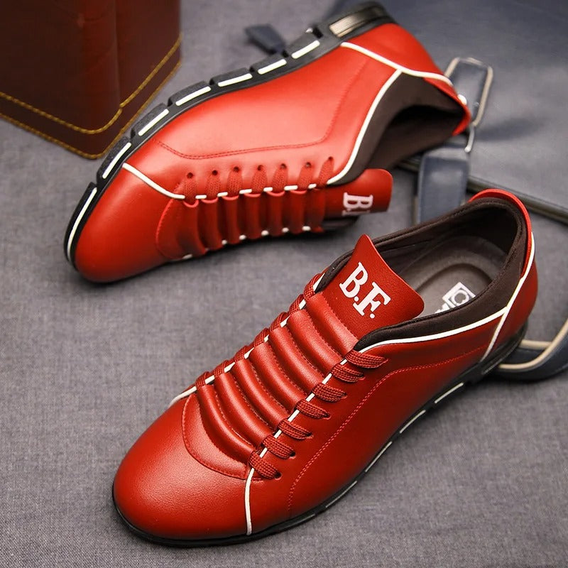 Männer Lederschuhe Robust Schwarz Echtleder