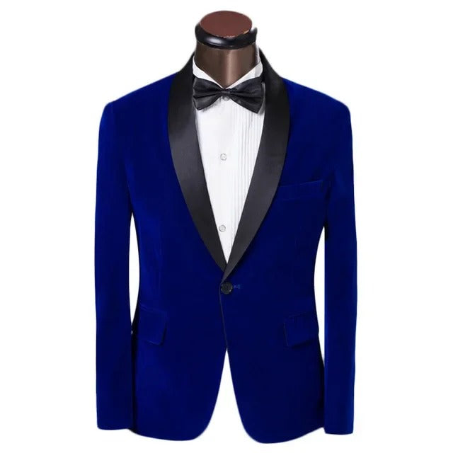 Schmale Samtblazer Herren Modern Slim Fit