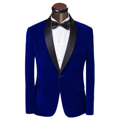 Schmale Samtblazer Herren Modern Slim Fit
