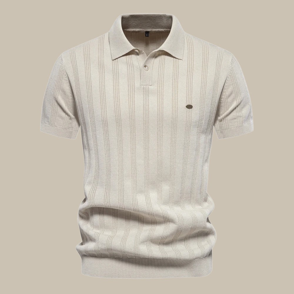 Klassisches Polo-Shirt Fein Gestreift Modern