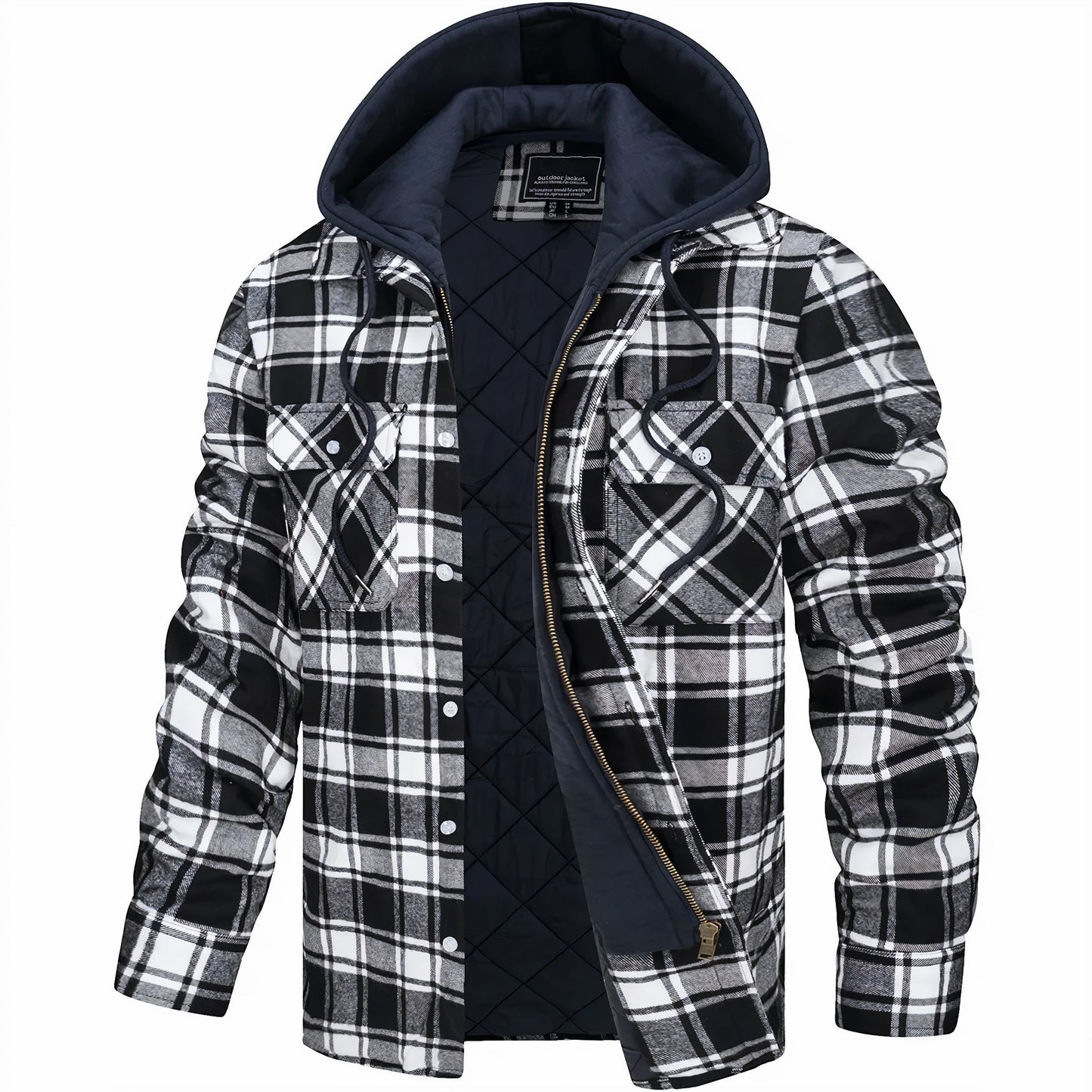 Herren Winterjacke Elegant Schwarz Wasserfest