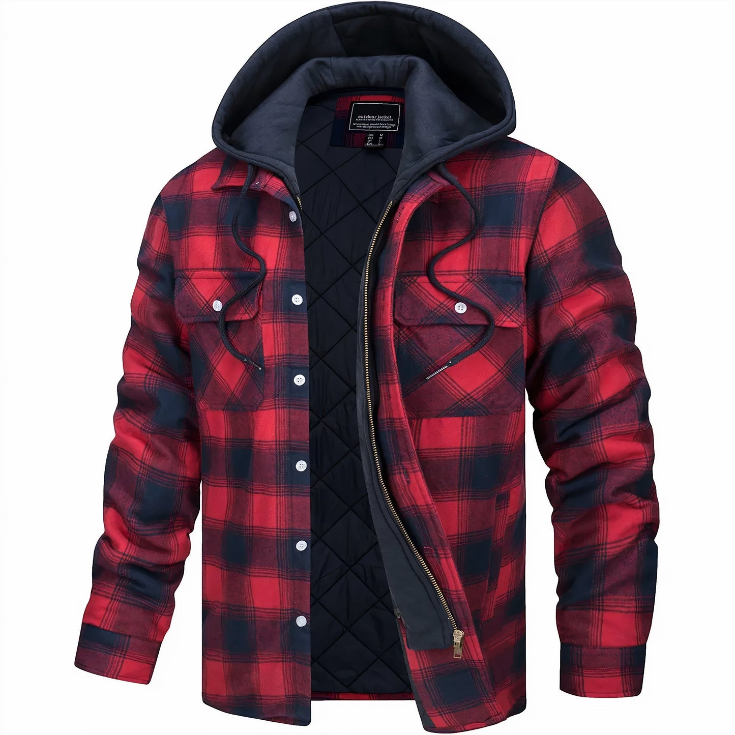 Herren Winterjacke Elegant Schwarz Wasserfest