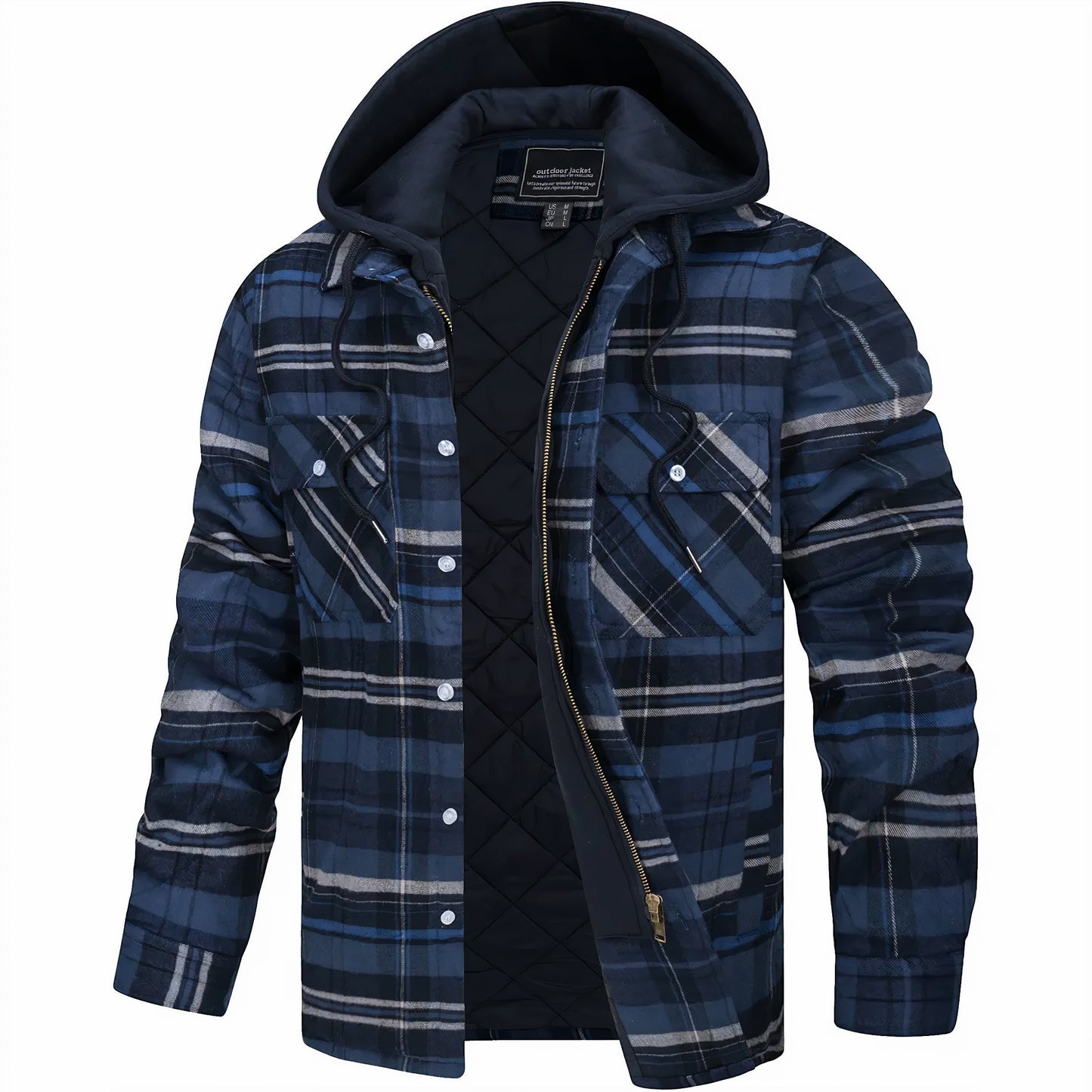 Herren Winterjacke Elegant Schwarz Wasserfest
