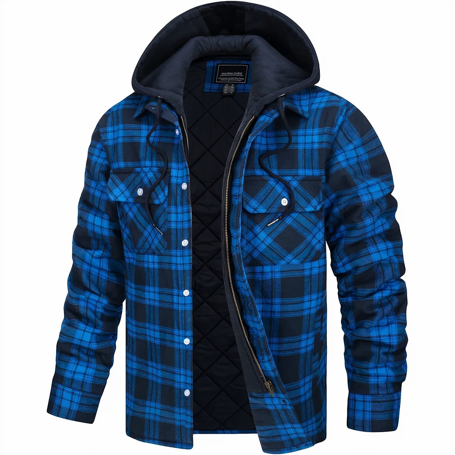 Herren Winterjacke Elegant Schwarz Wasserfest