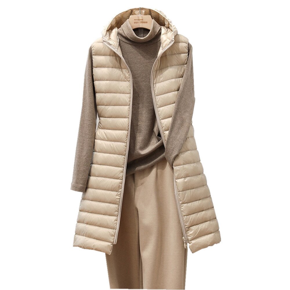 Langer Bodywarmer Dame Elegant Gefüttert Bequem - BerlinGlamour