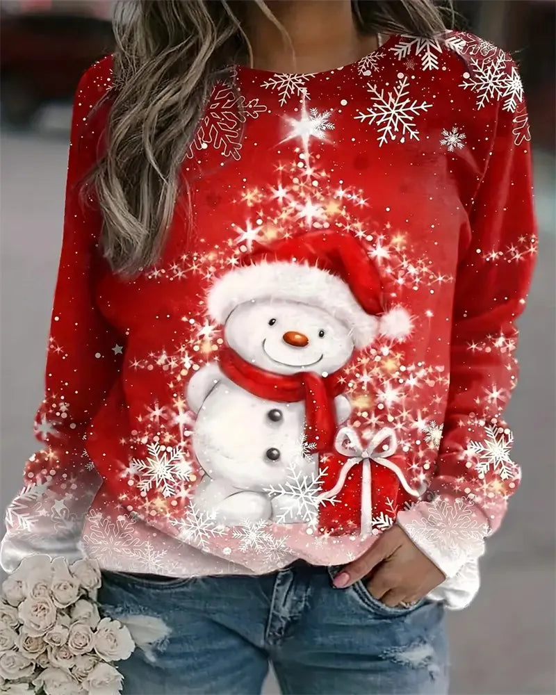 Damen-Weihnachtssweater mit Festtagsmotiv