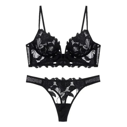 Eleonore Dessous Set in Schwarz mit französischer Spitze