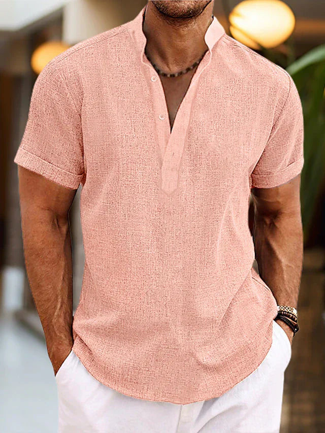 Herren Poloshirt Bequem V-Ausschnitt Hochwertig