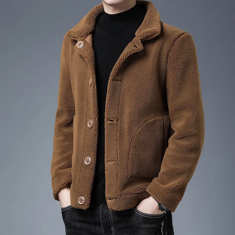 Männer Winterjacke aus weichem Plüsch - Modell Kurt
