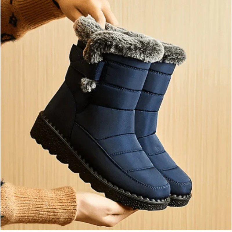 Damen Winterstiefel Warm Bequem Wasserfest Schwarz - BerlinGlamour