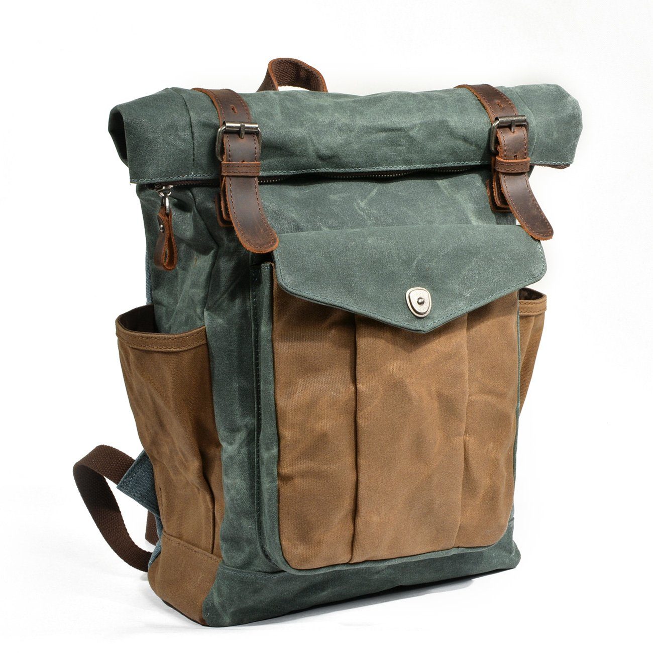 Nachhaltiger Reise Rucksack Rolltop Canvas Stilvoll