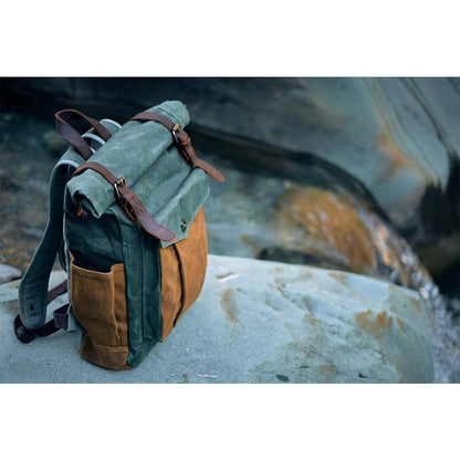 Nachhaltiger Reise Rucksack Rolltop Canvas Stilvoll